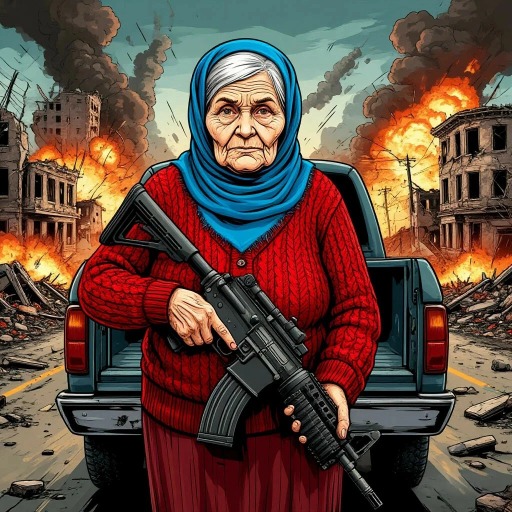 Jogo Grandma with machine-gun: Apocalypsis online grátis
