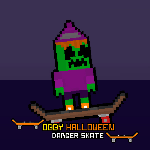 Jogo Obby Halloween Danger Skate online grátis