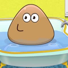pou baby bathing