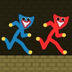 red and blue stickman huggy