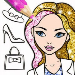 fashion coloring book glitter