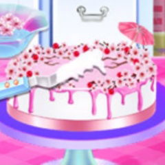 cherry blossom cake cooking