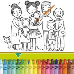 happy family coloring book