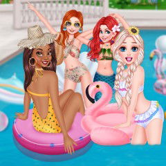 princesses chillin at the pool